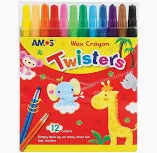 Amos Twisters/ Retractable Crayons 12's