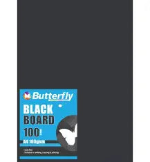 Butterfly A4 160gsm Black Board 100's