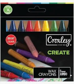 Croxley Jumbo Wax Crayons 9's