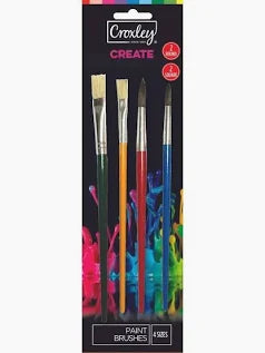 Croxley Paint Brushes Set 2 Round+ 2 Flat
