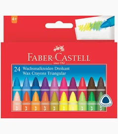 Faber Castell Triangular Wax Crayon 24's