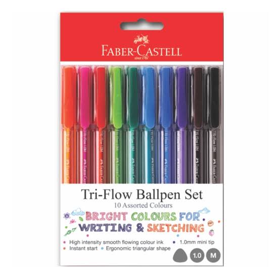 Faber-Castell Tri-Flow Pen 10s