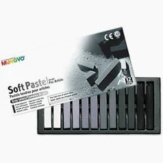 MUNGYO SOFT PASTEL CHARCOAL 12s