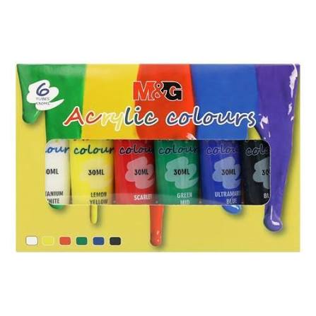 M&G ACRYLIC PAINTS 6 X 30ml
