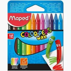 Maped Wax Crayons 12`s Tri