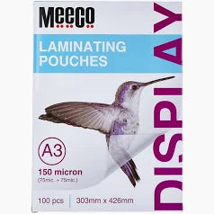 Meeco A3 150mic laminating pouch