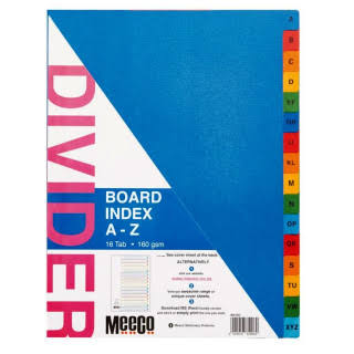 Meeco Index 16 Tab 140mic A-Z Divider