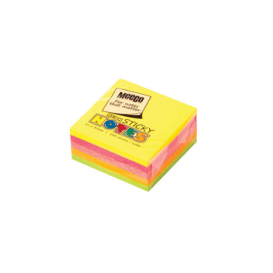 Meeco Neon 51x51 Sticky Notes