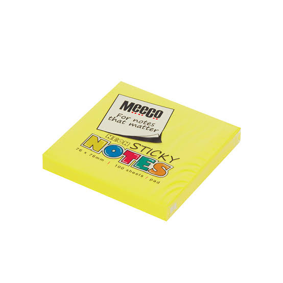 Meeco Neon Sticky Notes 76x76 Assorted