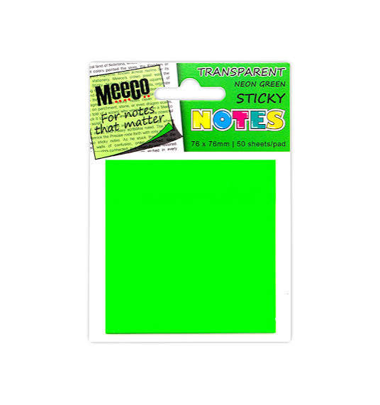 Meeco Neon Sticky Notes 76x76 Assorted