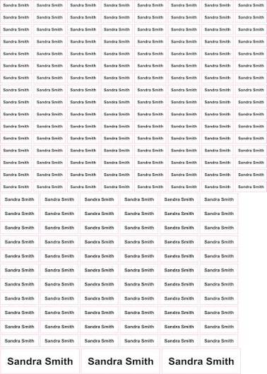 NAME LABELS Sheet of 84 (Printed Only)