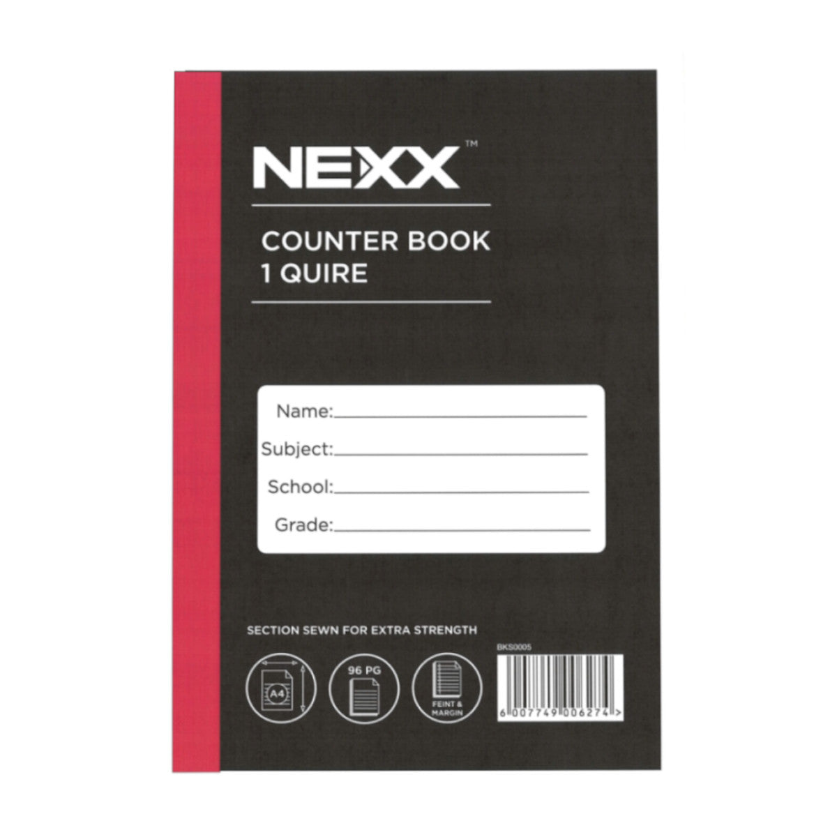NEXX A4 1 QUIRE 96pg Feint & Margin