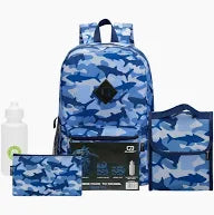 Quest 4 Piece Backpack Set Shark Blue