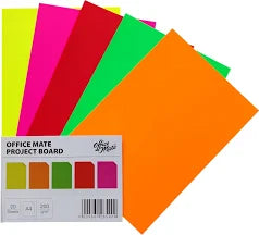 office Mate A4 Bright Colour Board 200gsm
