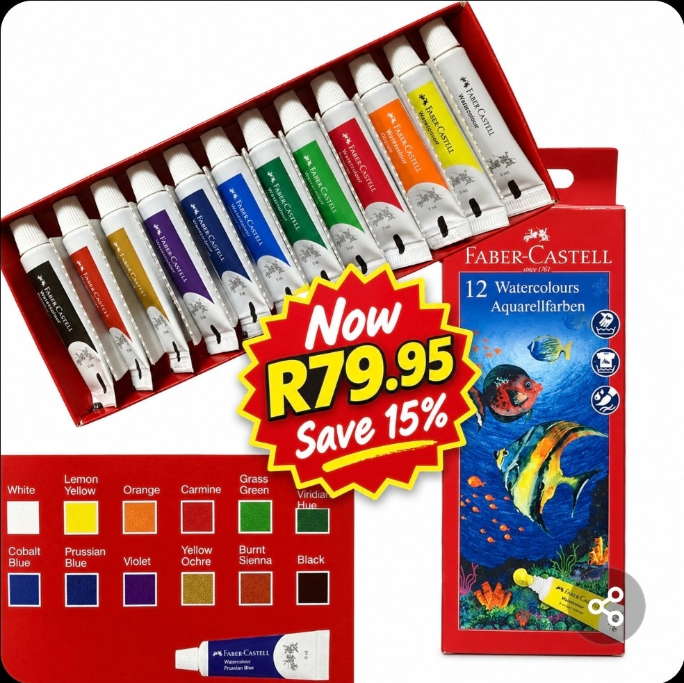 Faber CASTELL Student Water Colour Paints Set 9ml 12s